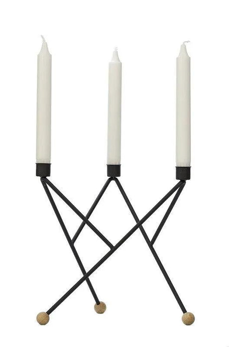 North star candleholder, Sort -24cm
