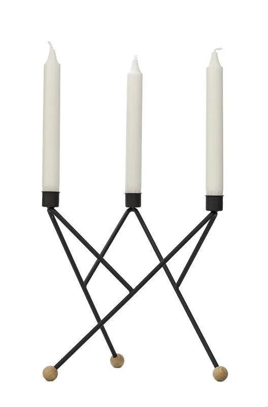 North star candleholder, Sort -24cm