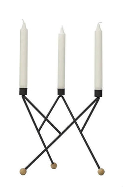 North star candleholder, Sort -24cm