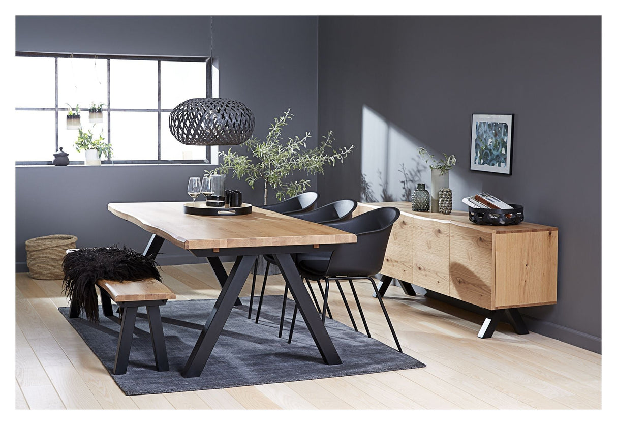 Oliveto Spisebord - Vild Eg/Sorte Ben, 100x210