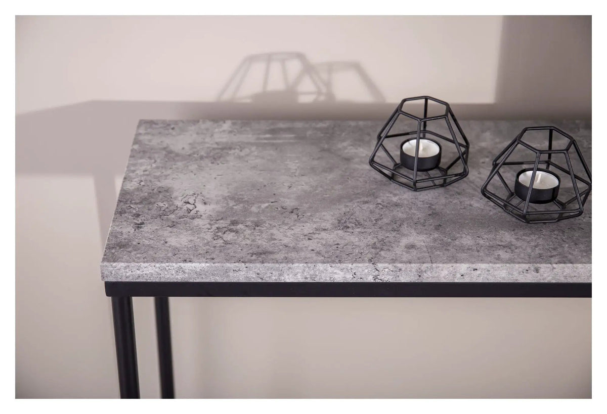 Palace Sidebord - Beton-look/Sorte Metalben, 110x30