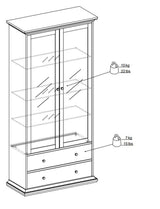 Paris Vitrineskab, Hvid, H:200cm