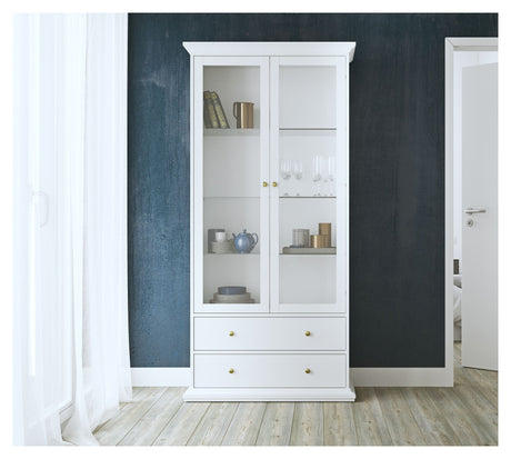 Paris Vitrineskab, Hvid, H:200cm