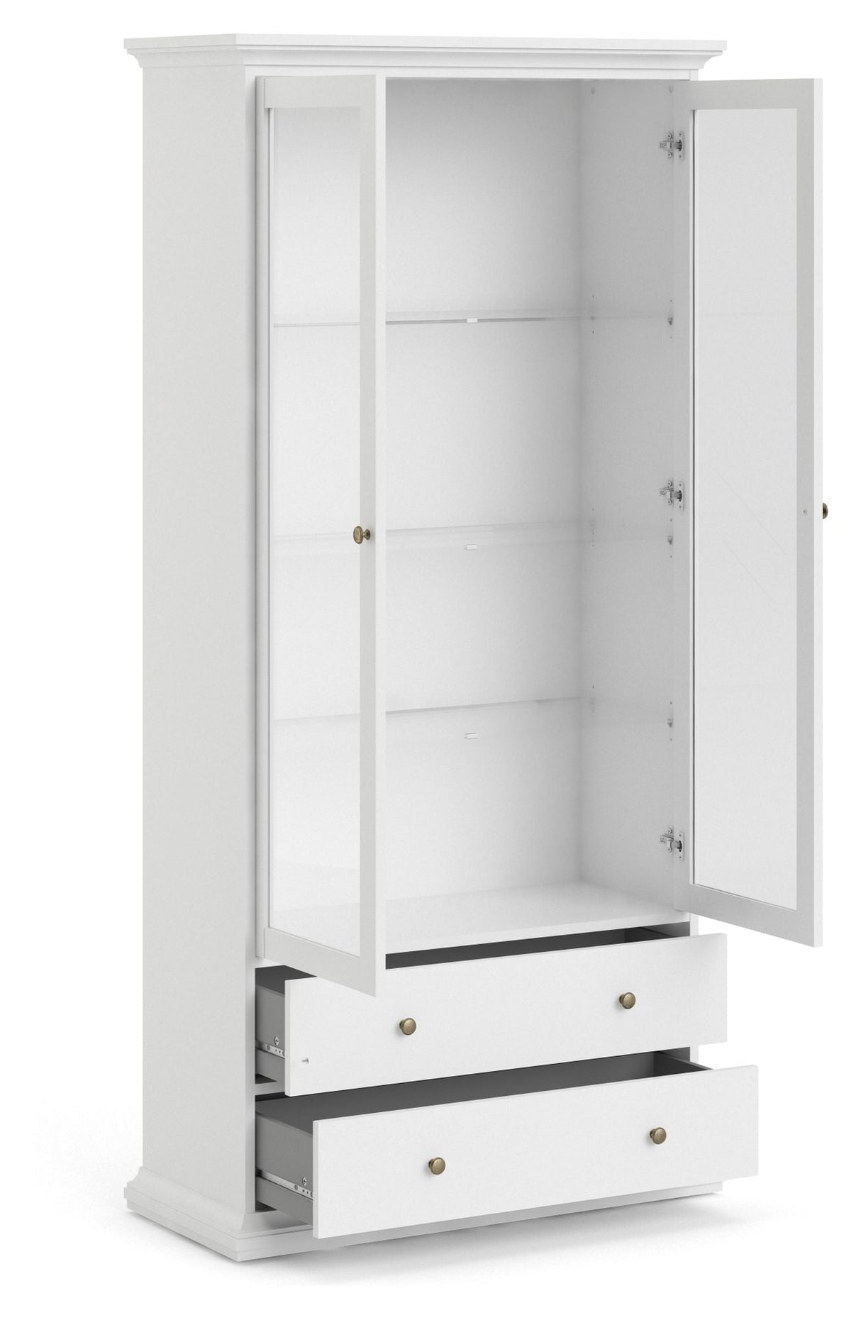 Paris Vitrineskab, Hvid, H:200cm