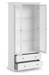 Paris Vitrineskab, Hvid, H:200cm