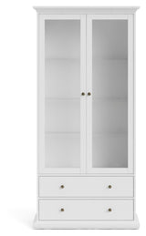 Paris Vitrineskab, Hvid, H:200cm