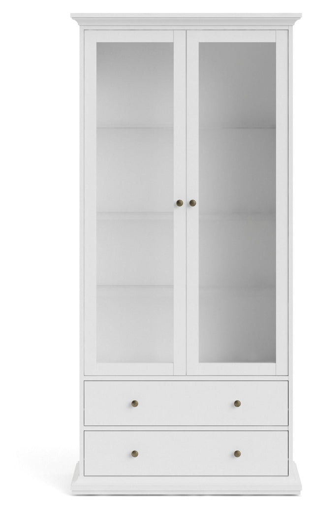 Paris Vitrineskab, Hvid, H:200cm