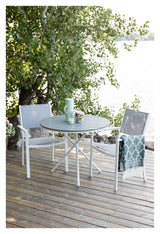 Parma, Cafébord Ø90, Hvid Alu/Grå aintwood - Unoliving.com