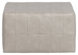 Patchwork puf, natur Læderlook - Unoliving.com