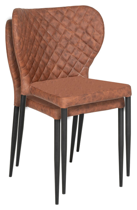 Pisa Spisebordsstol, Vintage brun kunstlæder - Unoliving.com