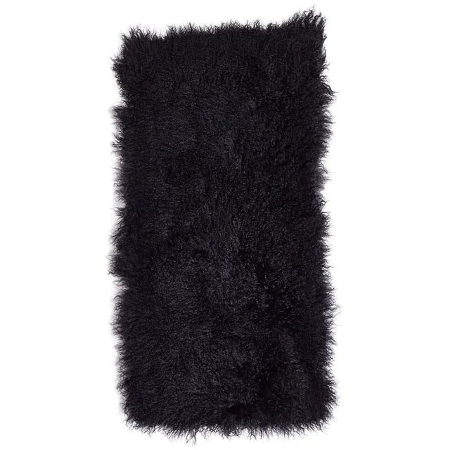 Plaid af tibetansk lammeskind, Premium, 60x120, Sort