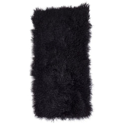 Plaid af tibetansk lammeskind, Premium, 60x120, Sort