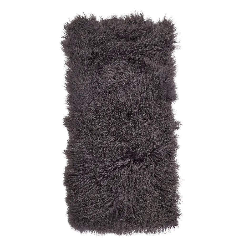 Plaid af tibetansk lammeskind, Premium, 60x120, Steel