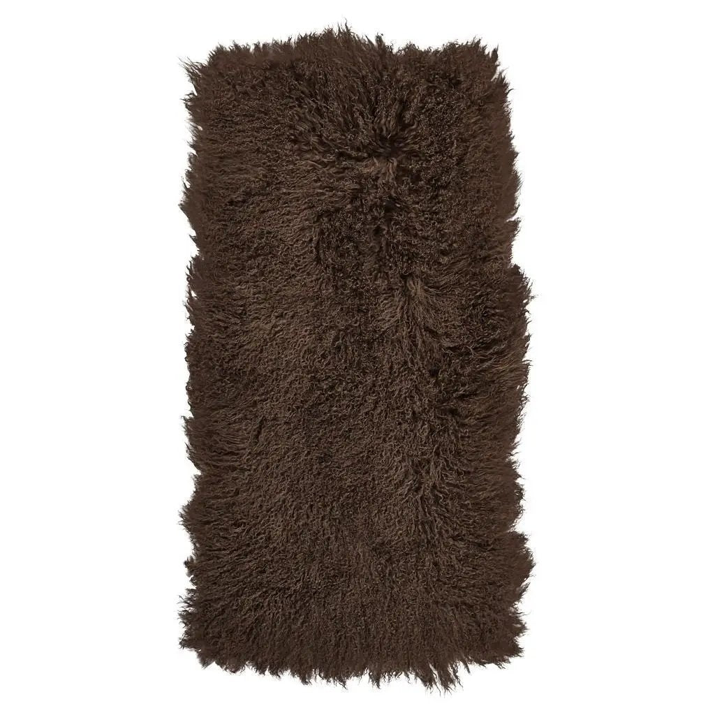 Plaid af tibetansk lammeskind, Premium, 60x120, Taupe