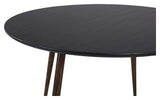 Plaza Spisebord, Sort m. valnød metal ben, Ø100