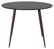 Plaza Spisebord, Sort m. valnød metal ben, Ø100