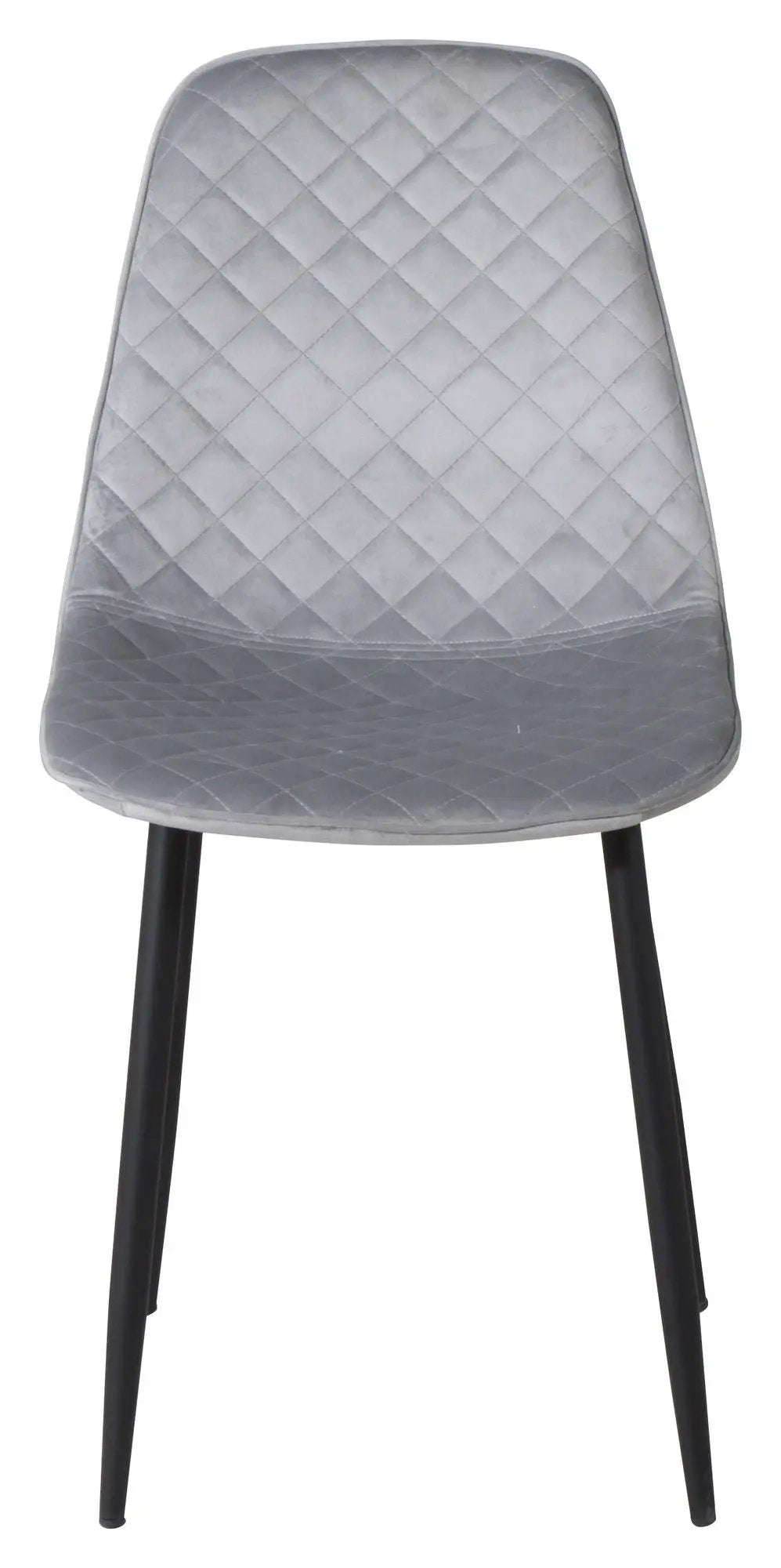 Polar Diamond Spisebordsstol, Grå velour m. sorte metalben