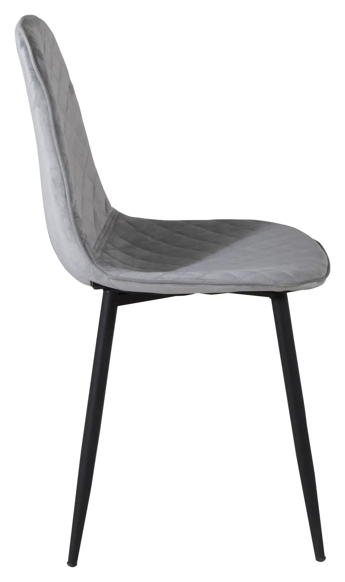 Polar Diamond Spisebordsstol, Grå velour m. sorte metalben