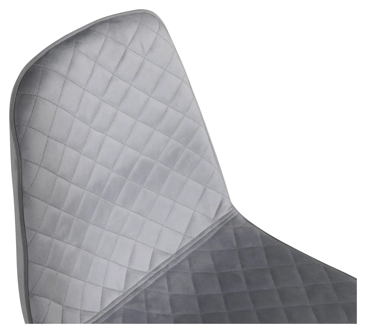Polar Diamond Spisebordsstol, Grå velour m. sorte metalben