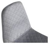 Polar Diamond Spisebordsstol, Grå velour m. sorte metalben