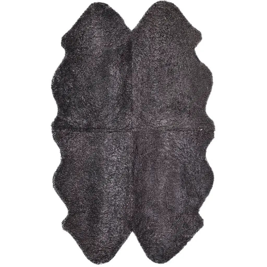 Premium kort krøllet Lammeskind fra NZ 180x110 - Antracite