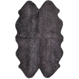 Premium kort krøllet Lammeskind fra NZ 180x110 - Antracite
