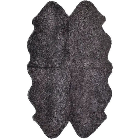 Premium kort krøllet Lammeskind fra NZ 180x110 - Antracite