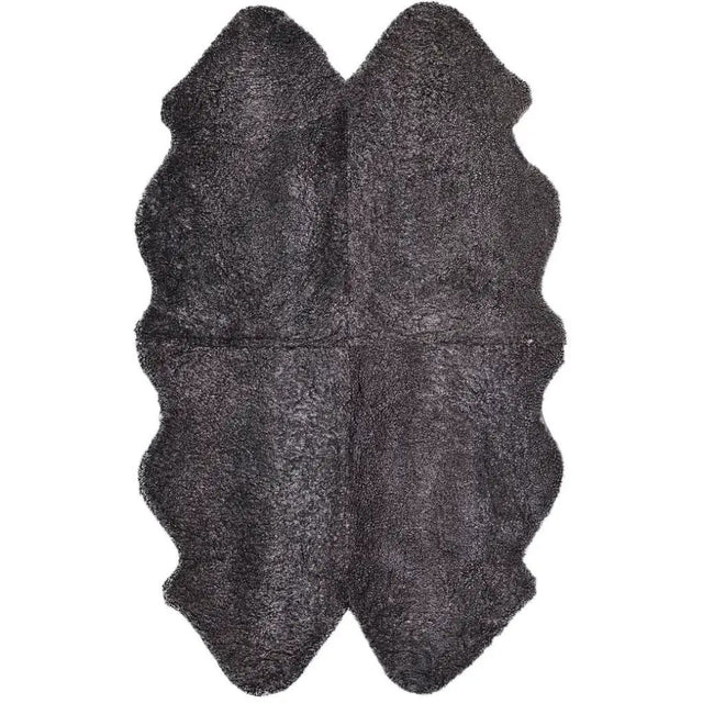 Premium kort krøllet Lammeskind fra NZ 180x110 - Antracite