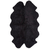 Premium kort krøllet Lammeskind fra NZ 180x110 - Black