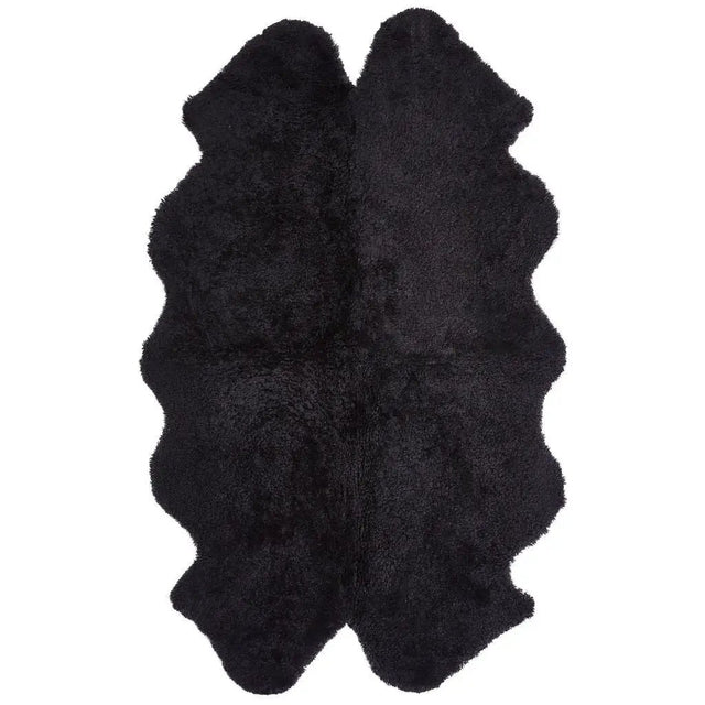 Premium kort krøllet Lammeskind fra NZ 180x110 - Black