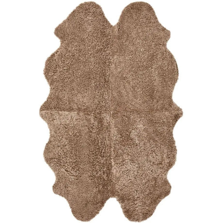 Premium kort krøllet Lammeskind fra NZ 180x110 - Taupe