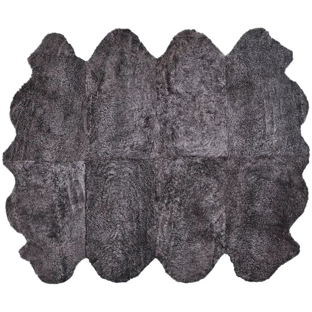 Premium kort krøllet Lammeskind fra NZ 180x214 - Antracite