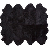Premium kort krøllet Lammeskind fra NZ 180x214 - Black