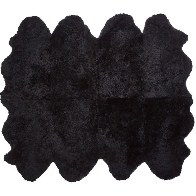 Premium kort krøllet Lammeskind fra NZ 180x214 - Black