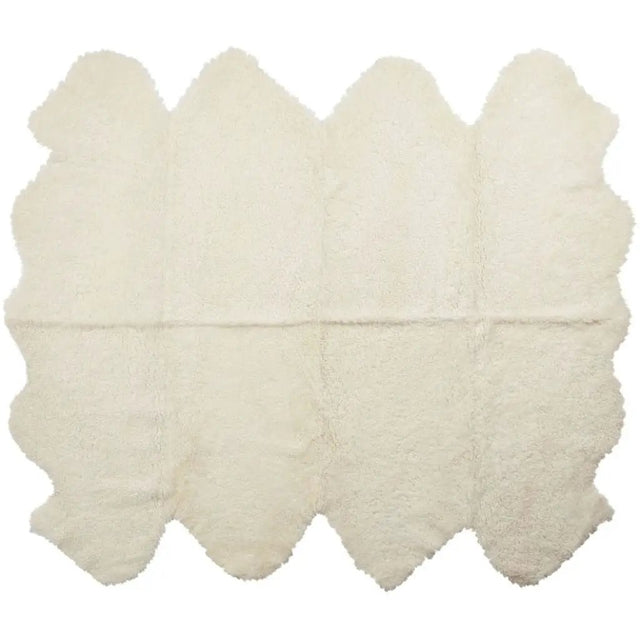 Premium kort krøllet Lammeskind fra NZ 180x214 - Ivory