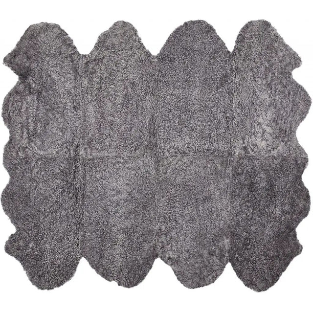 Premium kort krøllet Lammeskind fra NZ 180x214 - Light Grey snowtop