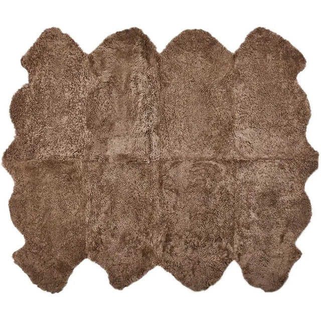 Premium kort krøllet Lammeskind fra NZ 180x214 - Taupe