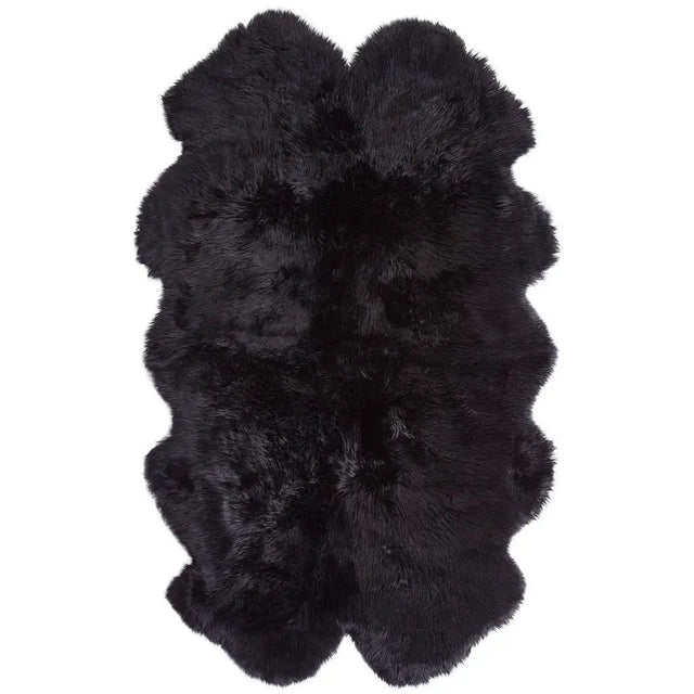 Premium langhåret Lammeskind fra NZ 180x110 - Black