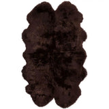 Premium langhåret Lammeskind fra NZ 180x110 - Chocolate