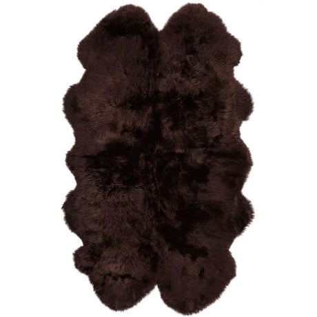 Premium langhåret Lammeskind fra NZ 180x110 - Chocolate