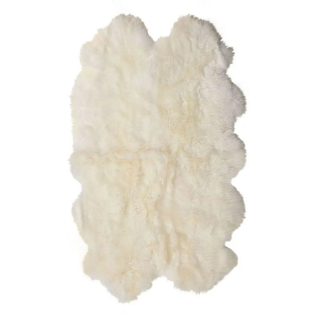 Premium langhåret Lammeskind fra NZ 180x110 - Ivory
