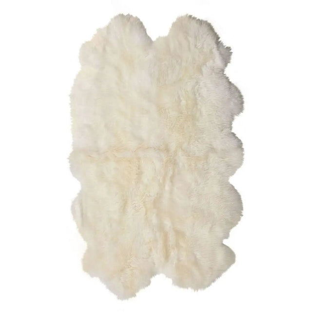 Premium langhåret Lammeskind fra NZ 180x110 - Ivory