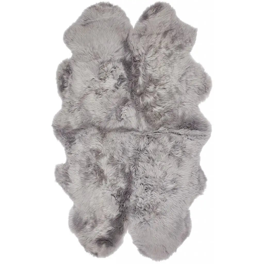 Premium langhåret Lammeskind fra NZ 180x110 - Light Grey