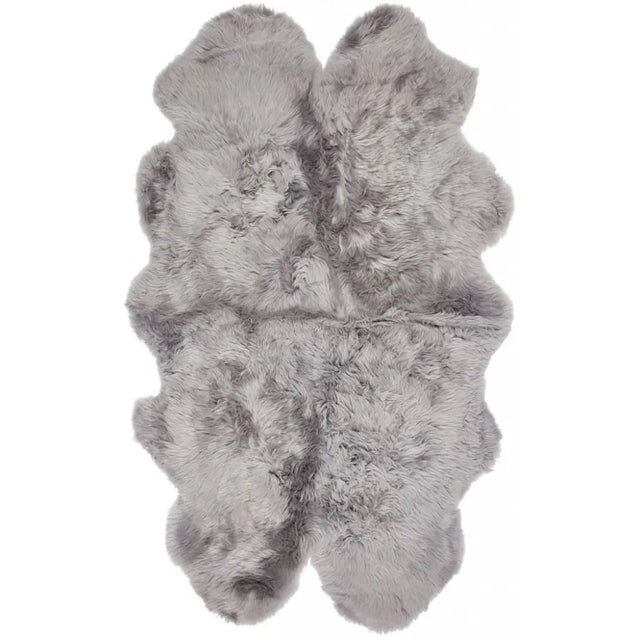 Premium langhåret Lammeskind fra NZ 180x110 - Light Grey
