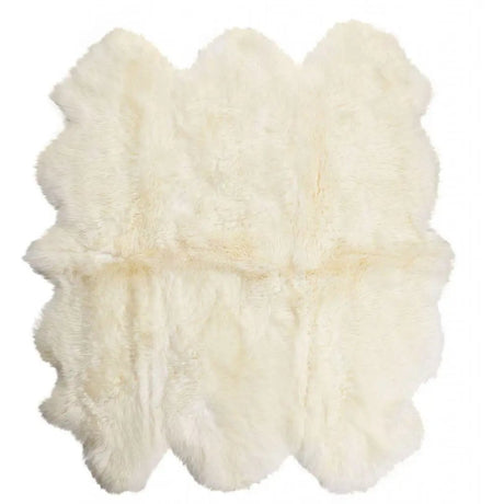 Premium langhåret Lammeskind fra NZ 180x162 - Ivory
