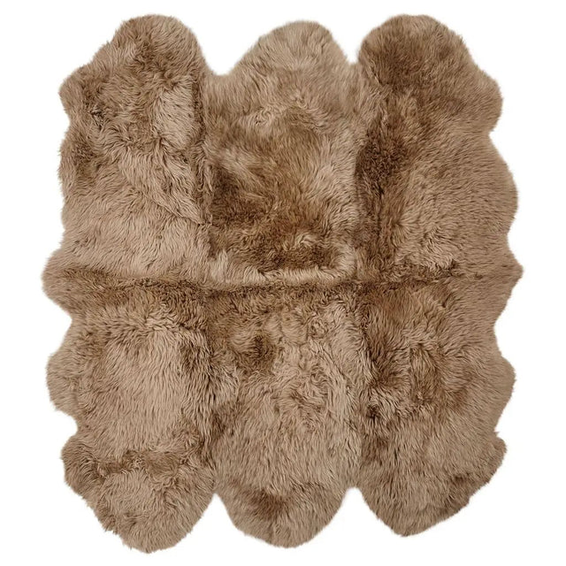 Premium langhåret Lammeskind fra NZ 180x162 - Taupe