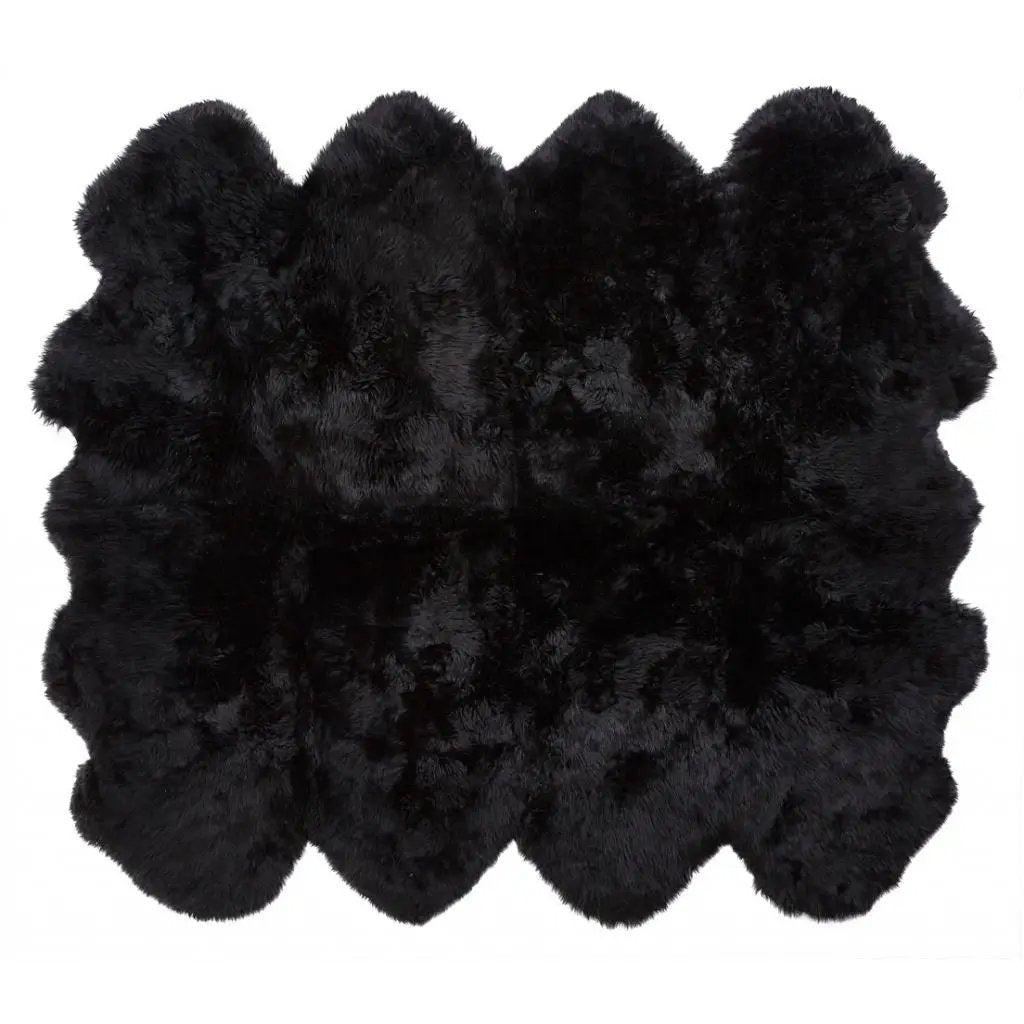 Premium langhåret Lammeskind fra NZ 180x214 - Black