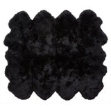Premium langhåret Lammeskind fra NZ 180x214 - Black