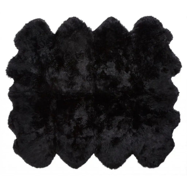 Premium langhåret Lammeskind fra NZ 180x214 - Black