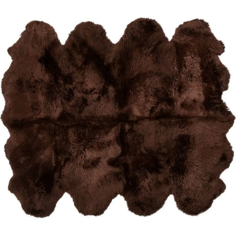 Premium langhåret Lammeskind fra NZ 180x214 - Chocolate